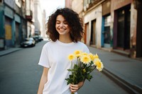 Cheerful street yellow adult. 