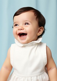 Baby laughing white innocence. 