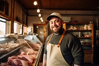 Meat shop adult food entrepreneur. 