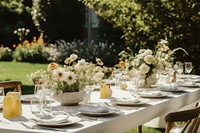 Outdoors table furniture wedding. 