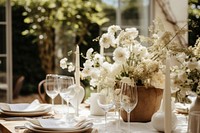 Outdoors table furniture wedding. 