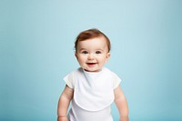 Baby crawling portrait white. 