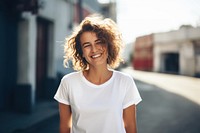 T-shirt cheerful laughing portrait. AI generated Image by rawpixel.