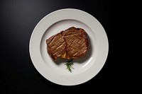 Plate steak food meat. AI generated Image by rawpixel.