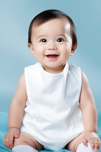 Baby portrait white happy. AI generated Image by rawpixel.