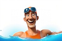 Cartoon swimming swimmer sports. 