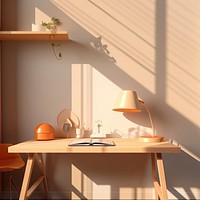 Desk furniture lighting table.