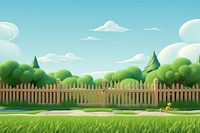 Fence outdoors cartoon nature. 