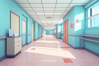 Hospital architecture building corridor. AI generated Image by rawpixel.