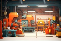 Manufacturing architecture factory cartoon. AI generated Image by rawpixel.