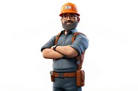 Cartoon hardhat helmet white background. 