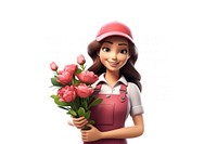 Smiling cartoon flower female. AI generated Image by rawpixel.