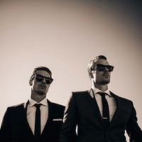 Sunglasses portrait tuxedo adult. AI generated Image by rawpixel.