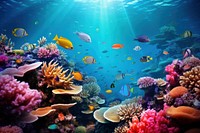 Underwater fish aquarium outdoors. 