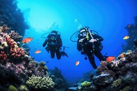 Underwater recreation adventure vacation. 