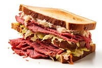 Sandwich beef food white background. AI generated Image by rawpixel.
