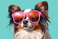 Sunglasses papillon spaniel dog. 