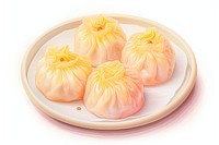 Dumpling plate food dish. AI generated Image by rawpixel.