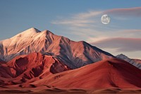 Mountain moon landscape astronomy. 