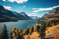 Lake wilderness landscape outdoors. 