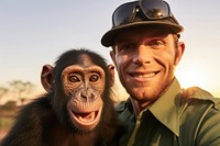 Wildlife chimpanzee portrait animal. 