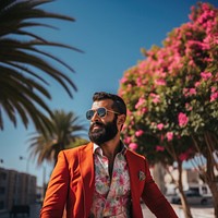 Sunglasses outdoors portrait blazer. AI generated Image by rawpixel.