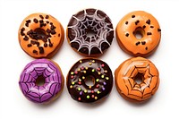 Halloween donuts food white background confectionery. 