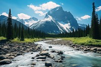 Wilderness landscape panoramic mountain. AI generated Image by rawpixel.
