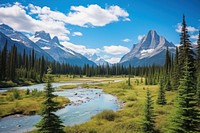 Wilderness landscape panoramic outdoors. 