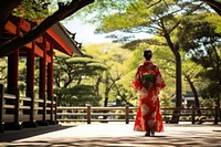 Kimono outdoors fashion walking. 