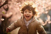 Blossom laughing portrait outdoors. 