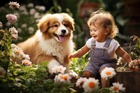 Animal flower puppy outdoors. AI generated Image by rawpixel.