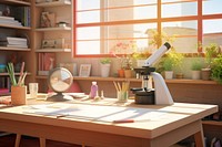 Desk furniture table room. AI generated Image by rawpixel.