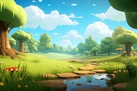 Landscape outdoors cartoon nature. AI generated Image by rawpixel.