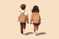 Backpack footwear walking child. AI generated Image by rawpixel.