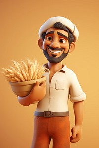 Cartoon holding food vegetable. AI generated Image by rawpixel.