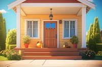 House porch architecture building. 