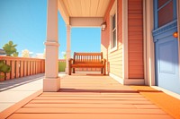 House porch architecture furniture. AI generated Image by rawpixel.
