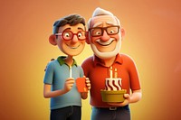 Cartoon glasses adult togetherness. AI generated Image by rawpixel.