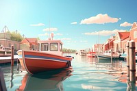Harbor boat waterfront sailboat. AI generated Image by rawpixel.