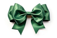 Green bow white background celebration. 