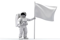 Astronaut cartoon white flag. AI generated Image by rawpixel.