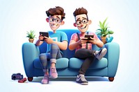 Furniture cartoon sofa togetherness. AI generated Image by rawpixel.