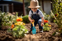 Garden child gardening outdoors. AI generated Image by rawpixel.