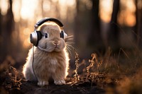 Headphones animal headset rodent. AI generated Image by rawpixel.