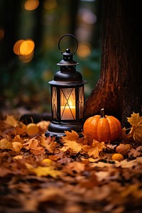 Lantern autumn halloween pumpkin. AI generated Image by rawpixel.