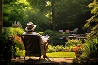 Backyard garden furniture outdoors. 