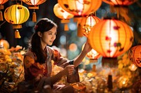 Festival celebration portrait lantern. 