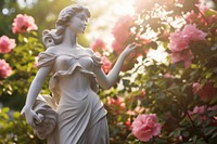 Flower statue sculpture outdoors. AI generated Image by rawpixel.