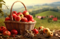 Apple basket plant fruit. AI generated Image by rawpixel.